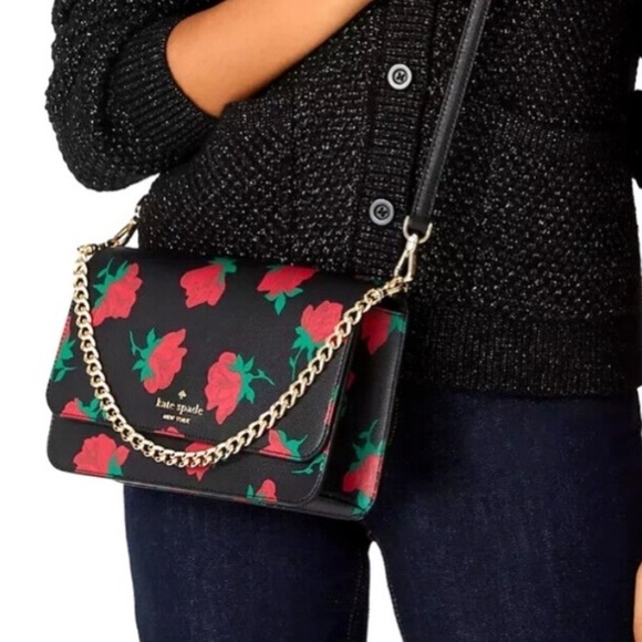 Kate Spade Madison Rose Toss Printed Flap Crossbody bag NWT - Picture 7 of 12